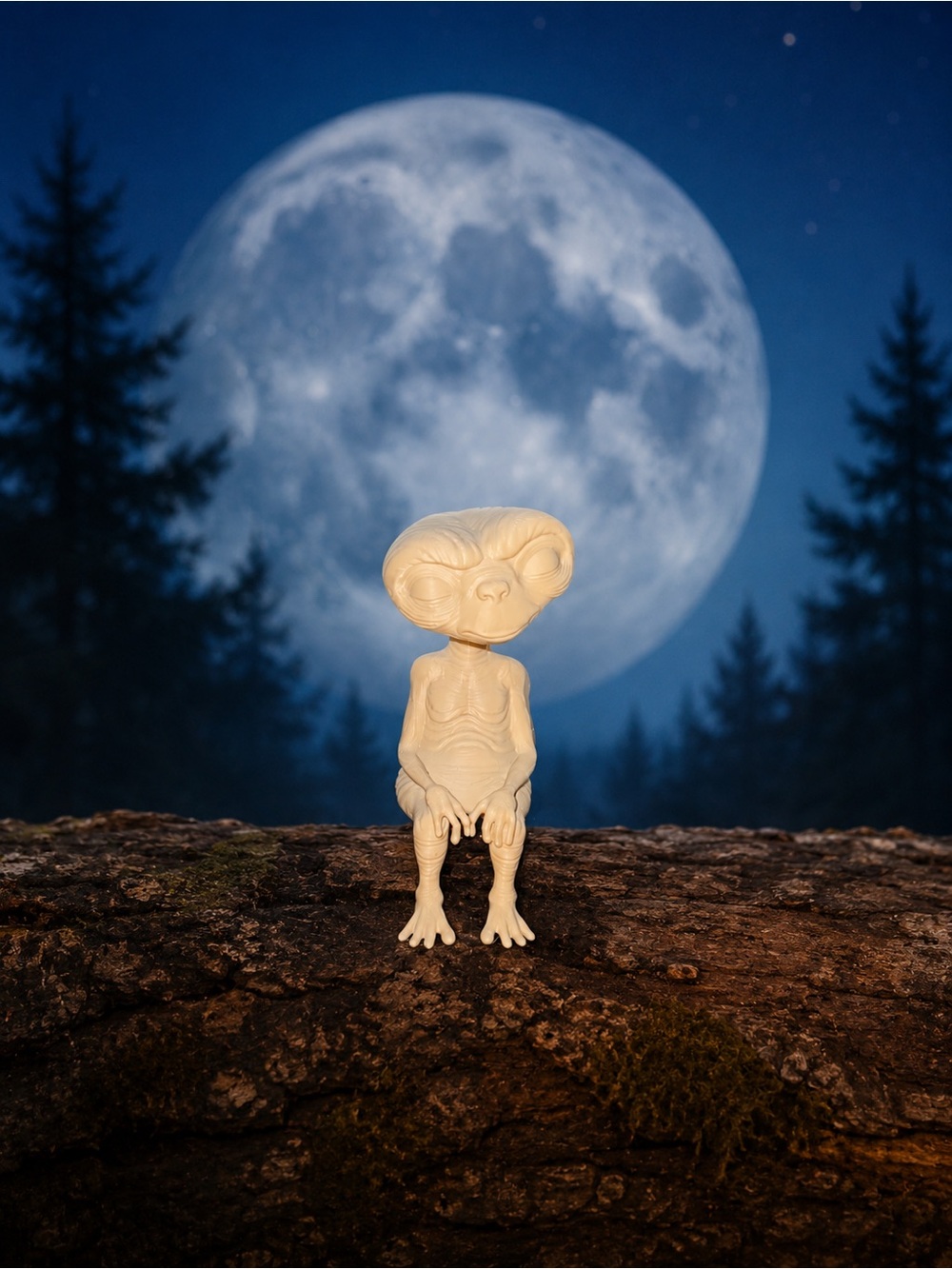 E.T. Sleeping Shelf Critter Figure Width 2in By Height 5.5in